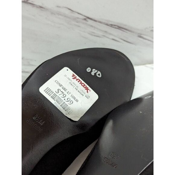 Diane Von Furstenburg Women's Black Suede Peep Toe 1.5" Heel Size 8.5M - Picture 8 of 10